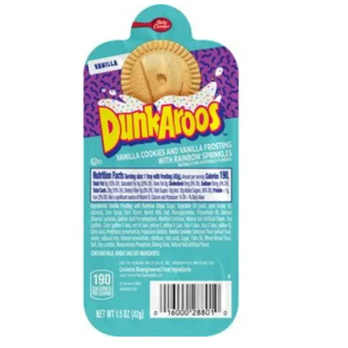 Dunkaroos Cookies & Frosting, Vanilla, with Rainbow Sprinkles 1.5 oz