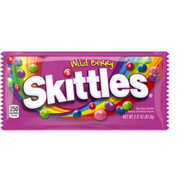 Skittles Wild Berry Chewy Candy Single Pack, 2.17 oz