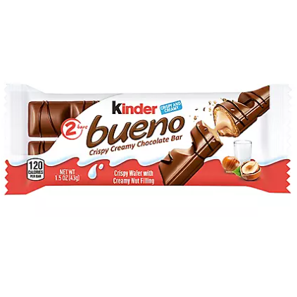 Kinder Bueno Milk Chocolate and Hazelnut Cream Bar 1.5oz
