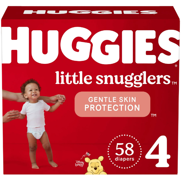 Huggies Little Snugglers Baby Diapers, Size 4, 58 Ct