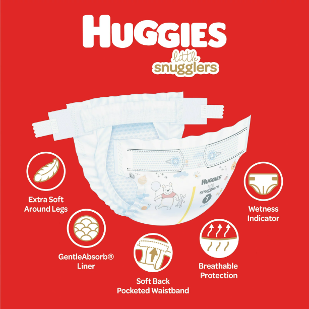 Huggies Little Snugglers Baby Diapers, Size 1, 32 Ct