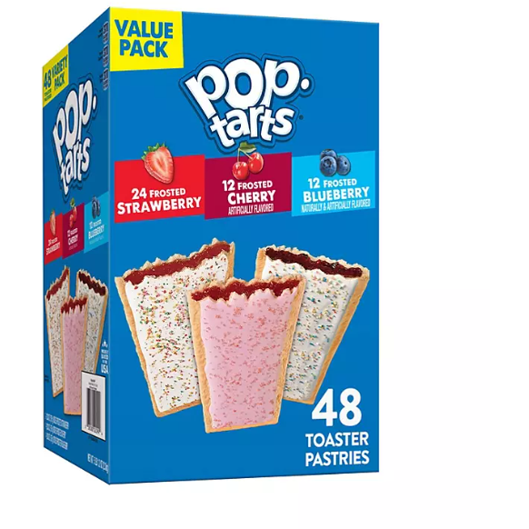 Pop-Tarts Variety Pack, Strawberry, Cherry and Blueberry (48 ct.)
