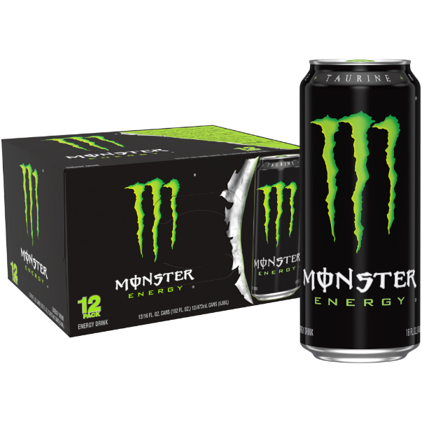 (12 Cans)Monster Energy Original, Energy Drink, 16 fl oz