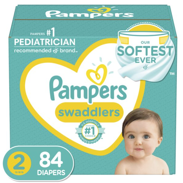 Pampers Swaddlers Soft and Absorbent Diapers - Size 2, 84 Count