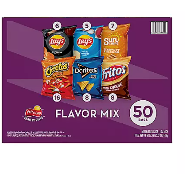 Frito-Lay Flavor Mix Chips and Snacks Variety Pack (50 pk.)