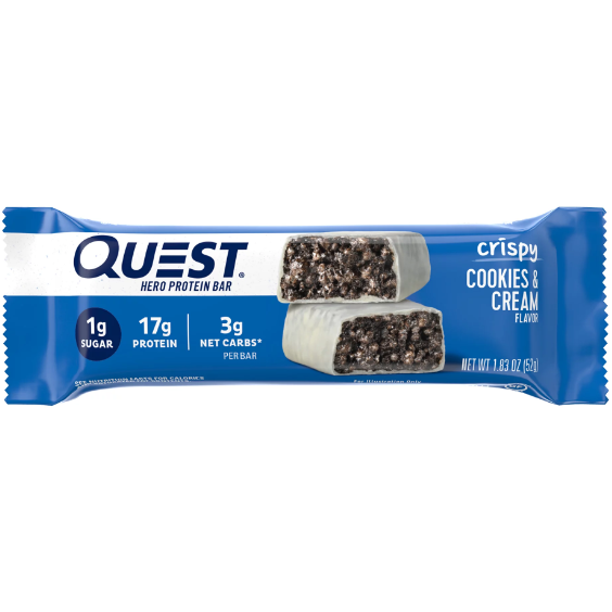 Quest Nutrition, Hero Protein Bars, Low Carb, Gluten Free, Cookies & Cream 1.83 OZ