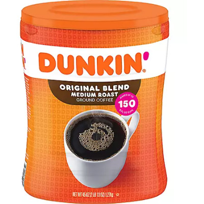 Dunkin' Donuts ओरिजिनल ब्लेंड ग्राउंड कॉफ़ी, मीडियम रोस्ट (45 oz.)