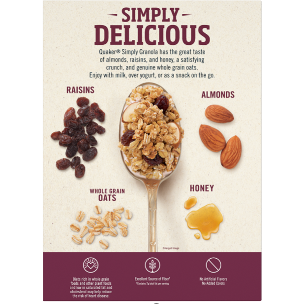 Quaker Simply Granola Oats Honey Raisins & Almonds 24.1 oz