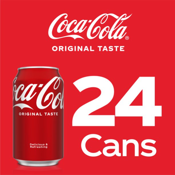 Coca-Cola Original Soda Pop, 12 Fl Oz, 24 Pack Cans