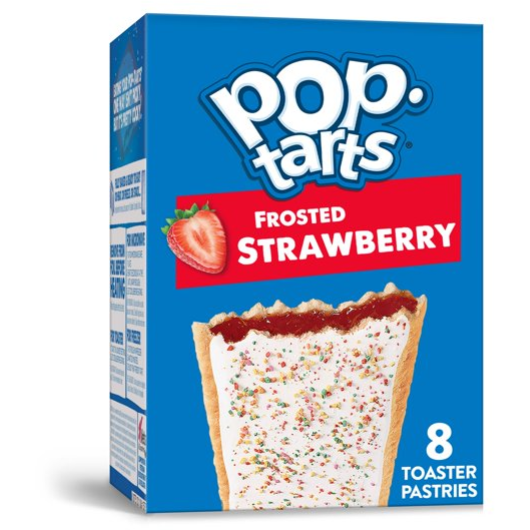 Pop-Tarts Toaster Pastries, Breakfast Foods, Frosted Strawberry, 8 Ct, 13.5 Oz, Box