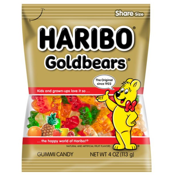 Haribo Goldbears Original Gummy Bears Bag, 4 Oz