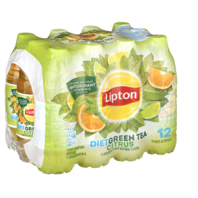 Lipton Diet Green Tea Citrus Iced Tea, 16.9 oz, 12 Pack