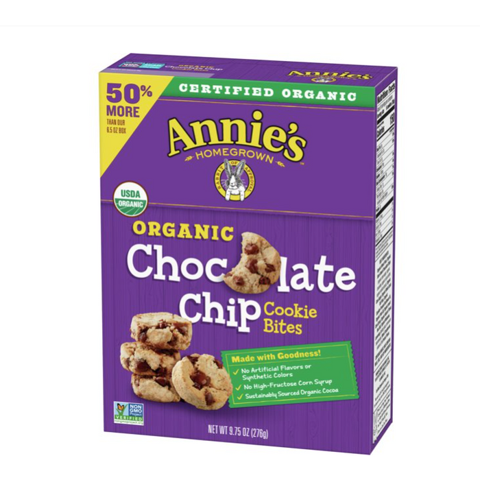 Annie's Homegrown Organic Cookie Bites Chocolate Chip