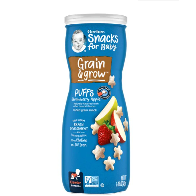 Gerber Puffs Strawberry Apple Cereal Snacks, 1.48 Oz