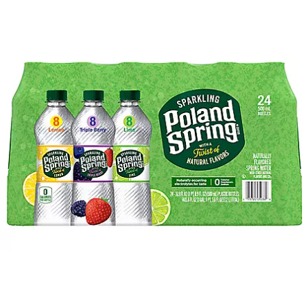 Poland Spring Sparkling Spring Water Variety Pack (16.9 fl. oz., 24 pk.)