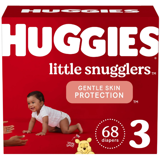 Huggies Little Snugglers बेबी डायपर, आकार 3, 68 Ct