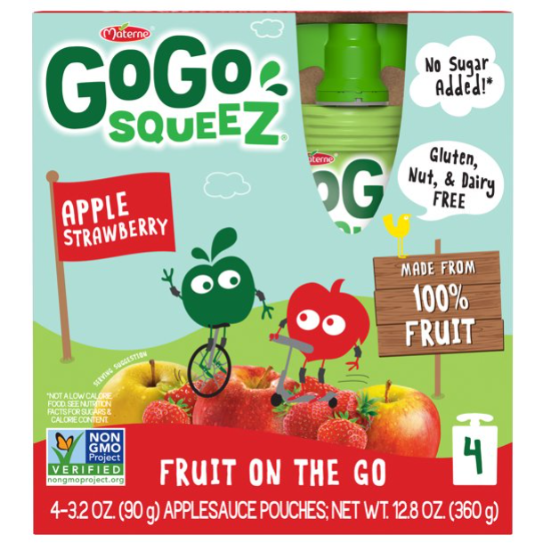GoGo स्क्वीज एपलसॉस, एप्पल स्ट्रॉबेरी, 3.2 ऑउंस