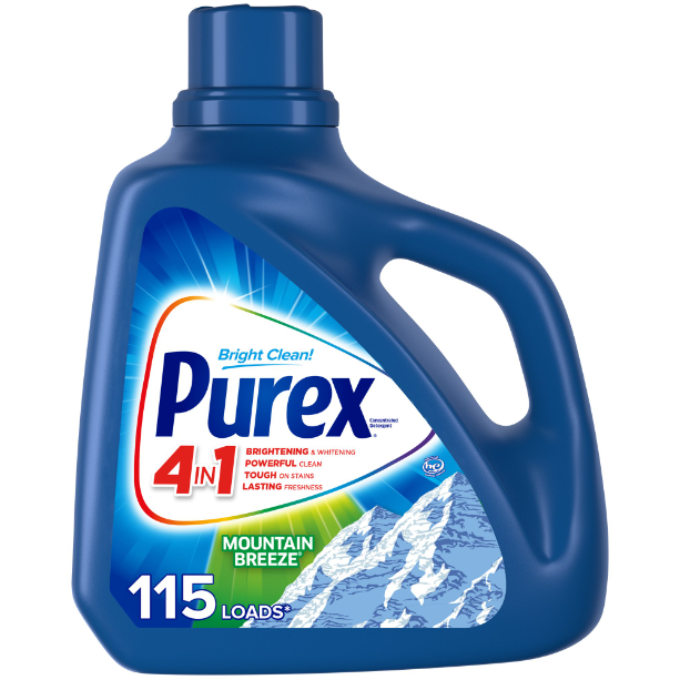 Purex Liquid Laundry Detergent, Mountain Breeze, 150 Fluid Ounces, 115 Loads