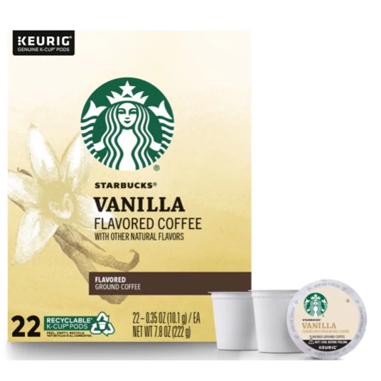 Starbucks Vanilla Light Roast, Keurig Coffee Pods, 22 Count
