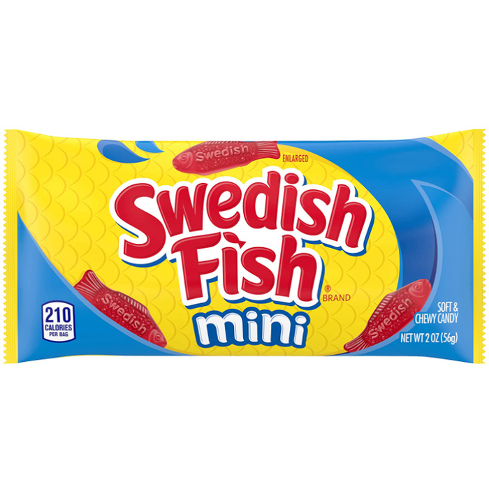 स्वीडिश फिश मिनी सॉफ्ट और चबाने वाली कैंडी 2 ऑउंस 