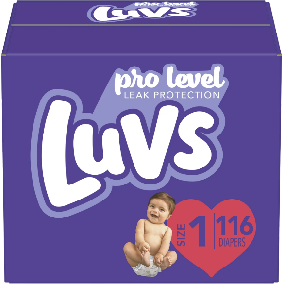 Luvs Pro Level Leak Protection Diapers, Size 1, 116 Count