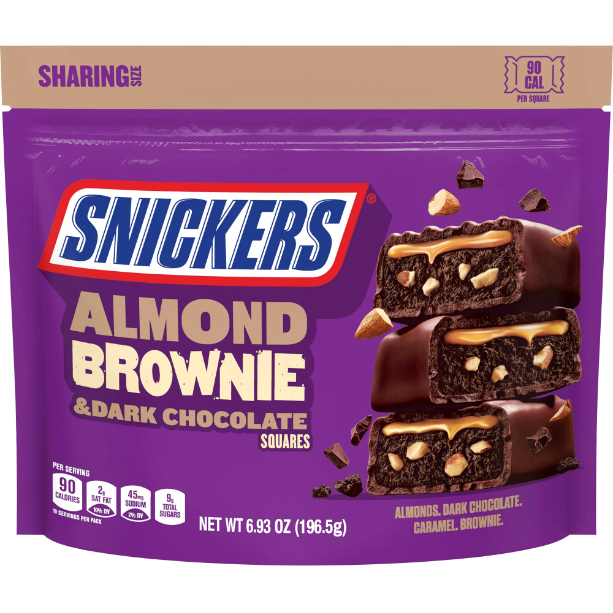 Snickers Dark Chocolate Almond Brownie Chocolate Candy Fun Size - 6.93oz