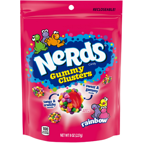 Nerds Gummy Clusters, Rainbow Candy, 8 oz Bag