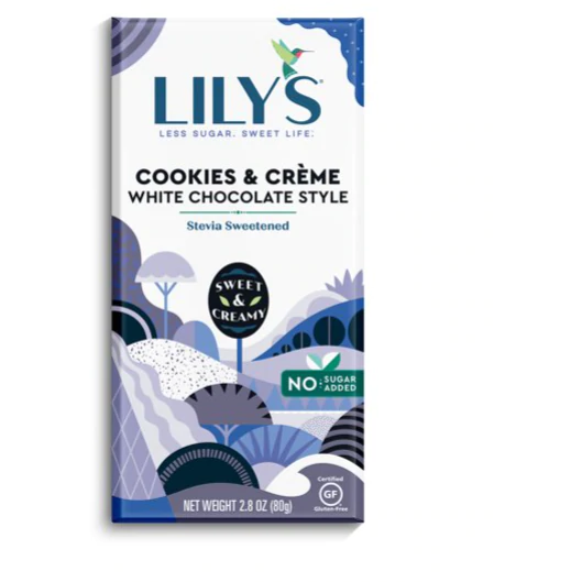 lily's white chocolate bar peppermint - 2.8 oz Lily's Sweets, Cookies & Crème White Chocolate Style Bar, 2.8 oz — Custom Treats
