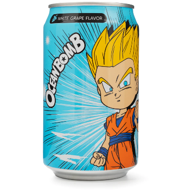 Ocean Bomb Dragon Ball Future Trunks Sparkling Water, White Grape Flavor 330 ml