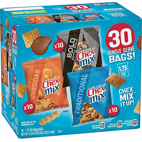 Chex Mix Classics Snack Mix, 30 ct.