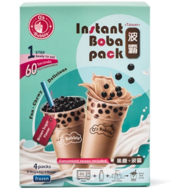 O's Bubble Instant Boba Pack, Brown Sugar 4pk, Frozen 260 g