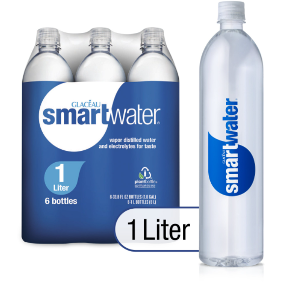 Glaceau Smartwater, 33.8 Fl Oz, 6 Count Bottles