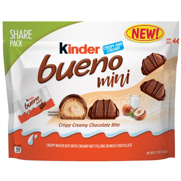 Kinder Bueno मिनी क्रिस्पी क्रीमी मिल्क चॉकलेट बाइट्स, 5.7oz