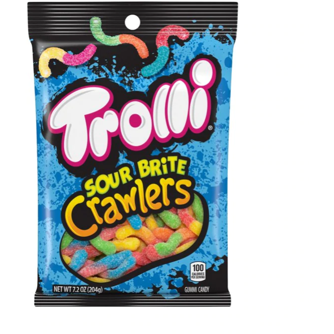 Trolli Sour Brite Crawlers Gummy Candy, 7.2 Oz