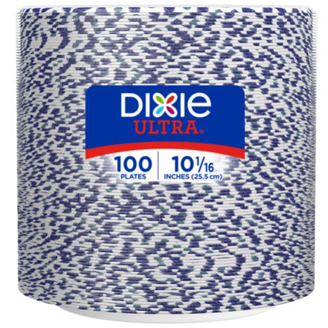 Dixie Disposable Paper Plates 8.5 in, 50 count. Disposable Plates-2  pack=100 ct