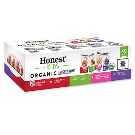 Honest Kids Organic Fruit Juice Drink Boxes Variety Pack (6oz / 40pk)