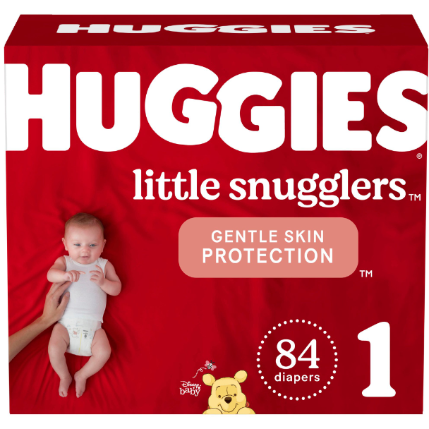 Huggies Little Snugglers Baby Diapers, Size 1, 84 Ct