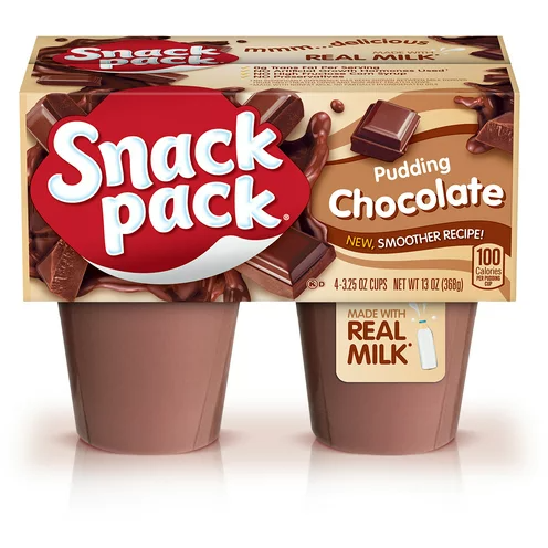 स्नैक पैक चॉकलेट पुडिंग, 4 काउंट पुडिंग कप