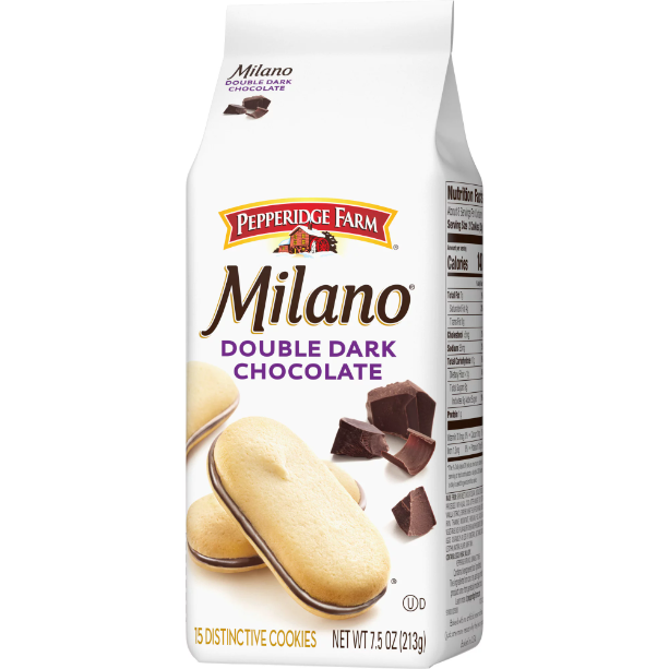 पेपरिज फार्म मिलानो कुकीज़, डबल डार्क चॉकलेट, 7.5 ओज बैग