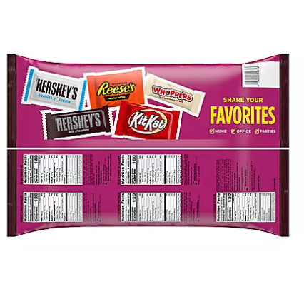 Hershey Factory Favorites Chocolate and Creme Assortment Snack Size Candy (68.7 oz., 155 pieces)