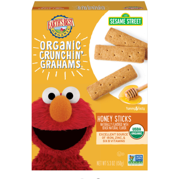 Earth's Best Crunchin' Grahams Organic Honey Sticks Baby Snack, 5.3 oz