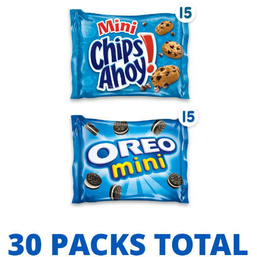 Nabisco Crowd Favorites Cookie Variety Pack, CHIPS AHOY! Mini & OREO Mini, 30 Snack Packs