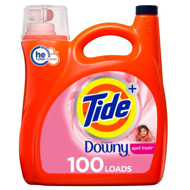 Tide Liquid Laundry Detergent with a Touch of Downy, April Fresh, 100 loads, 154 fl oz