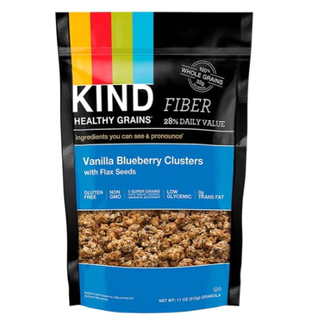 KIND Healthy Grains Granola Clusters, Vanilla Blueberry with Flax Seeds 11oz