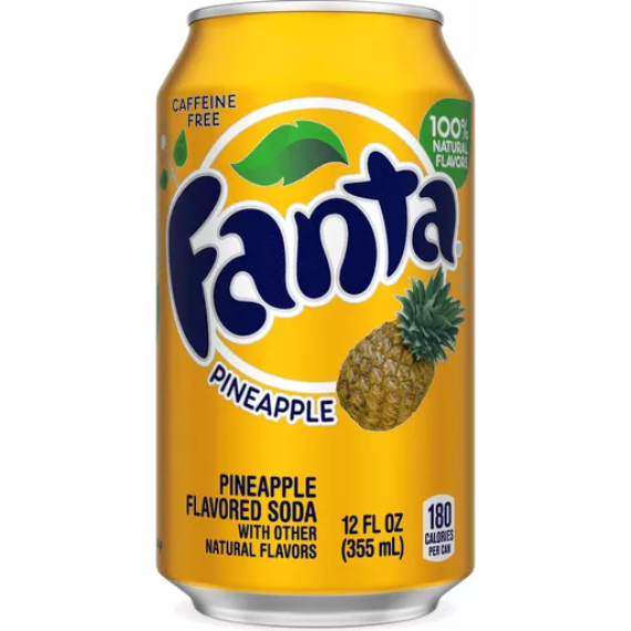 Fanta Pineapple Soda Can, 12 Fl Oz