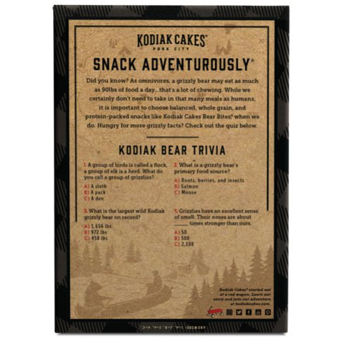 Kodiak Cakes Bear Bites, Chocolate Graham Crackers, 5g Protein per Serving, 9 oz