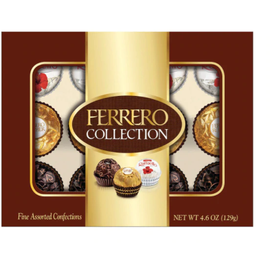 4.6 Box, Treats (12 Count) Chocolate Assorted Rocher Ferrero — Custom Collection, oz,