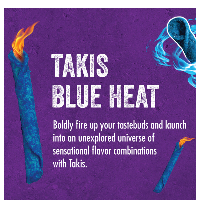 Takis Blue Heat, Chili Lime Flavored Tortilla Chips, 9.9 oz.