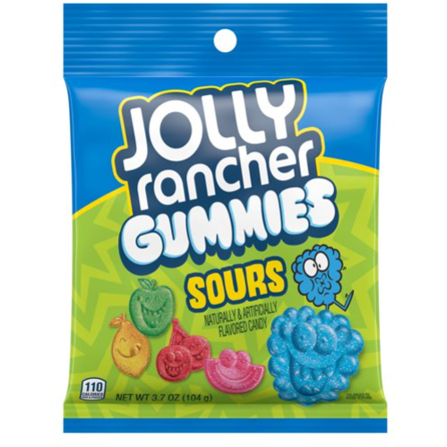 JOLLY RANCHER, Sours Assorted Fruit Flavored Gummies Candy, , 3.7
