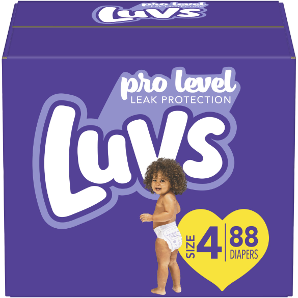 Luvs Pro Level Comfortable Soft Diapers - Size 4, 88 Count
